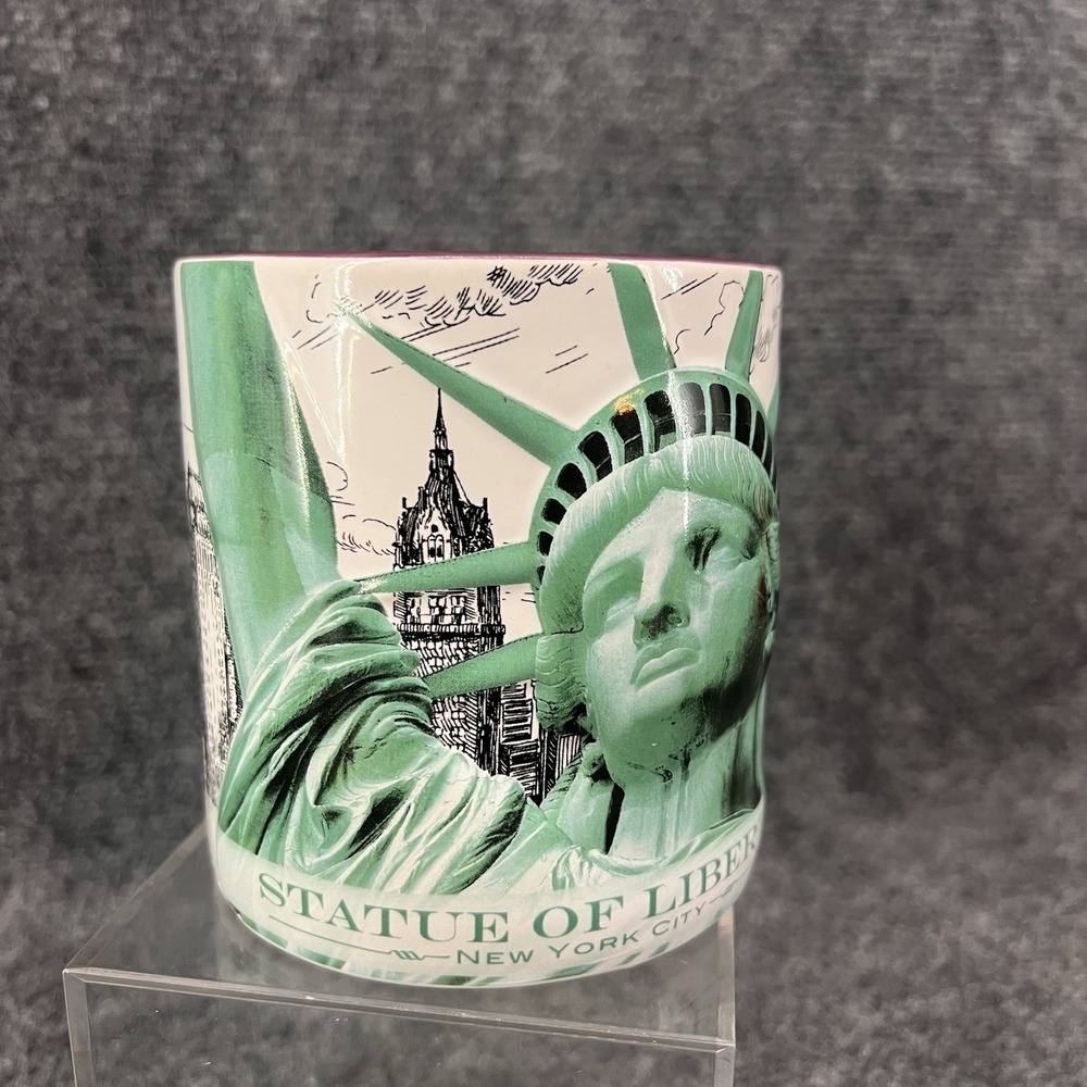 2018 Large NY Statue Of Liberty Mug 18oz 3D 4.25" Tall Museum Store Souvenir